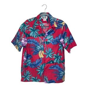 VTG! HILO HATTIE Red/Multi  Floral  Men’s Short Sleeve,Button Down Shirt  SZ XL